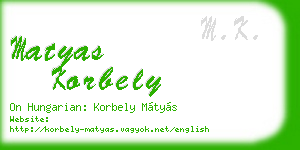 matyas korbely business card